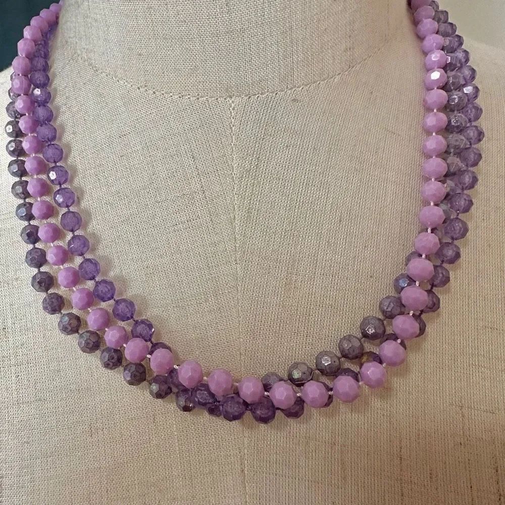 Vintage purple multi strand necklace